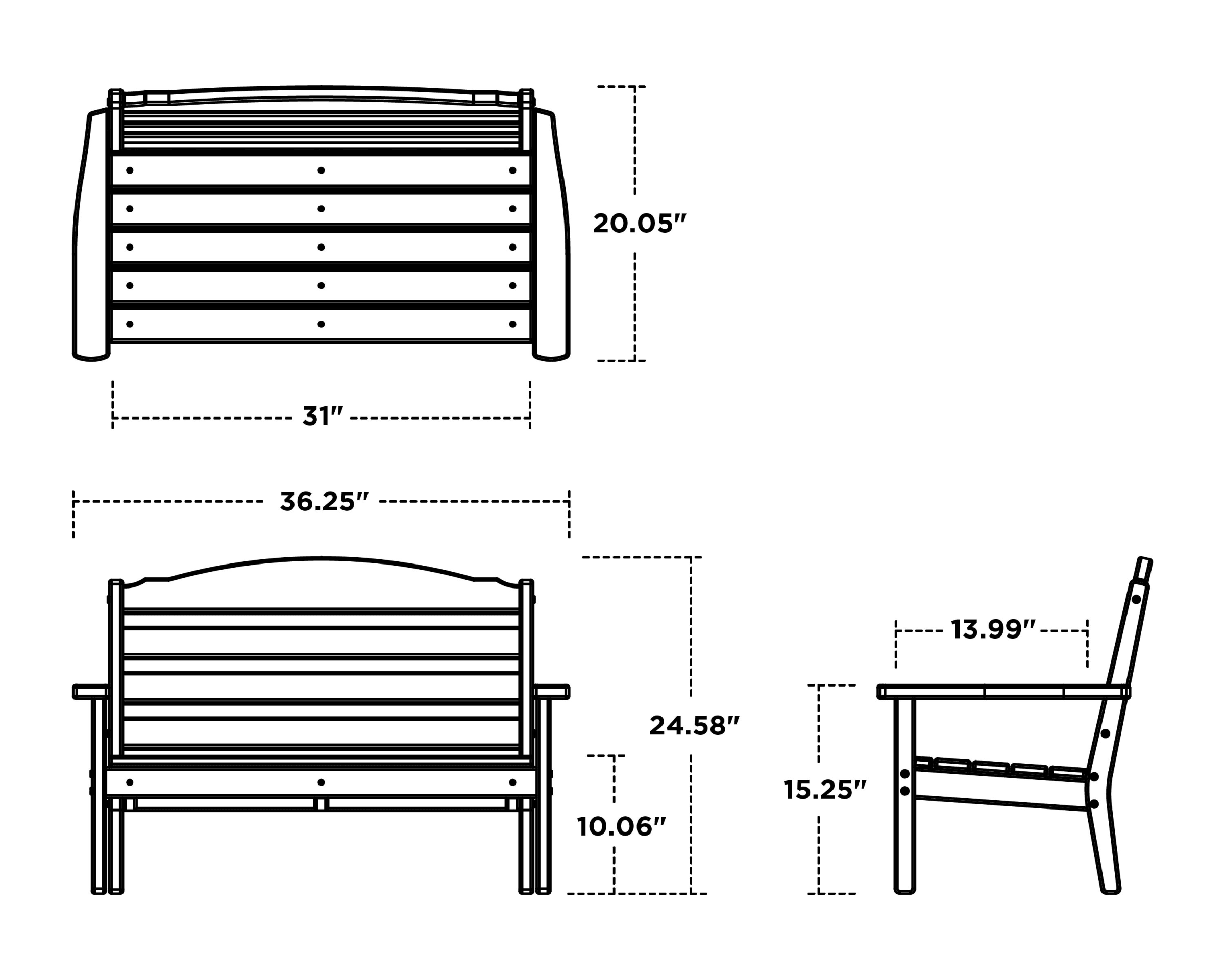 Dimensions for Savannah Kids Bench