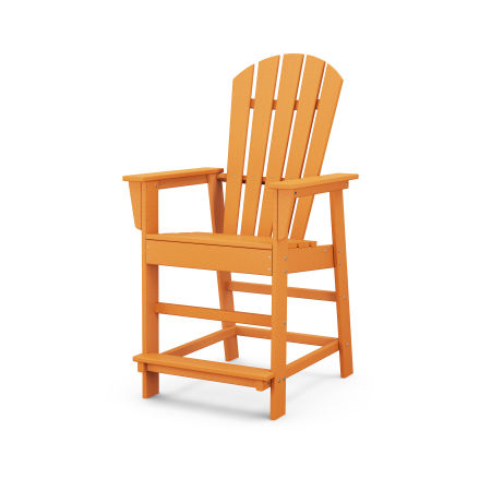 POLYWOOD South Beach Counter Chair in Tangerine
