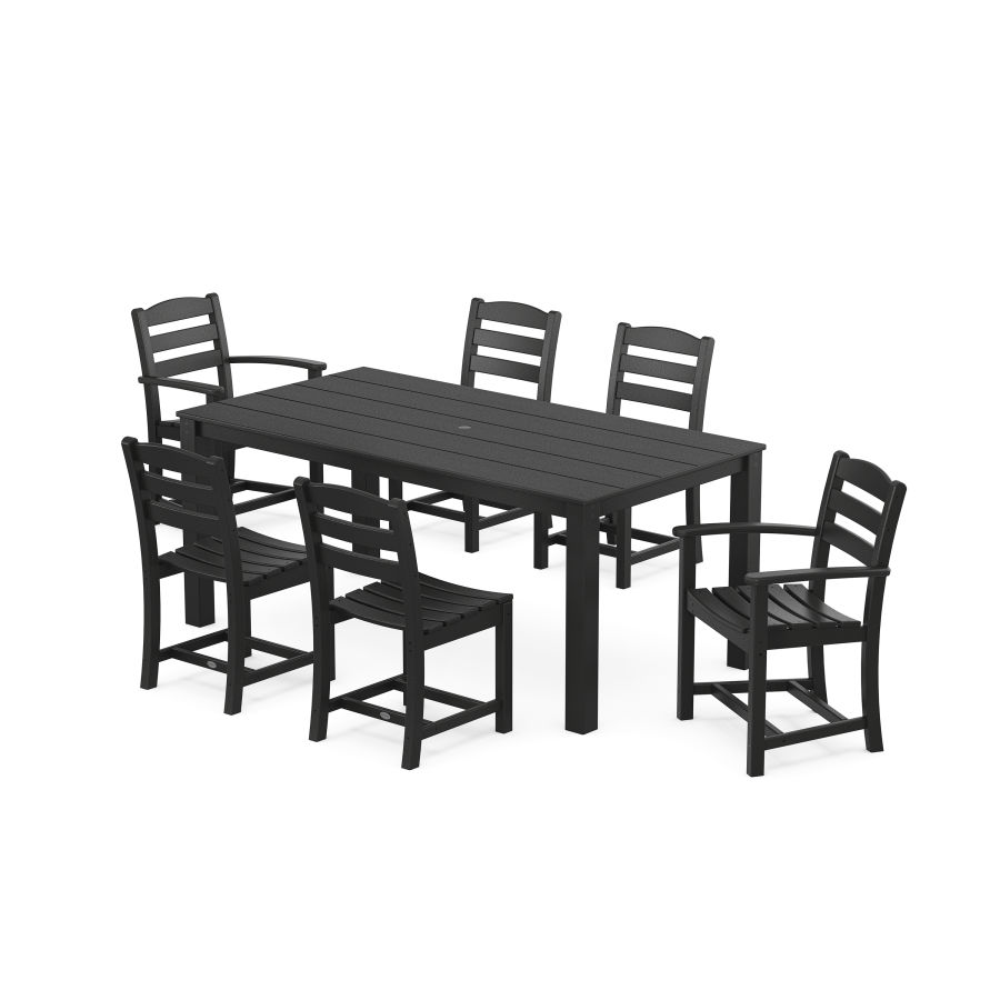 POLYWOOD La Casa Cafe' 7-Piece Parsons Dining Set in Black