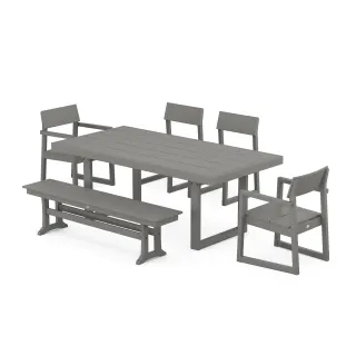 POLYWOOD EDGE 6-Piece Dining Set with Bench