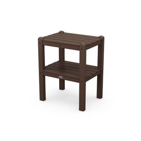 POLYWOOD Two Shelf Side Table in Mahogany