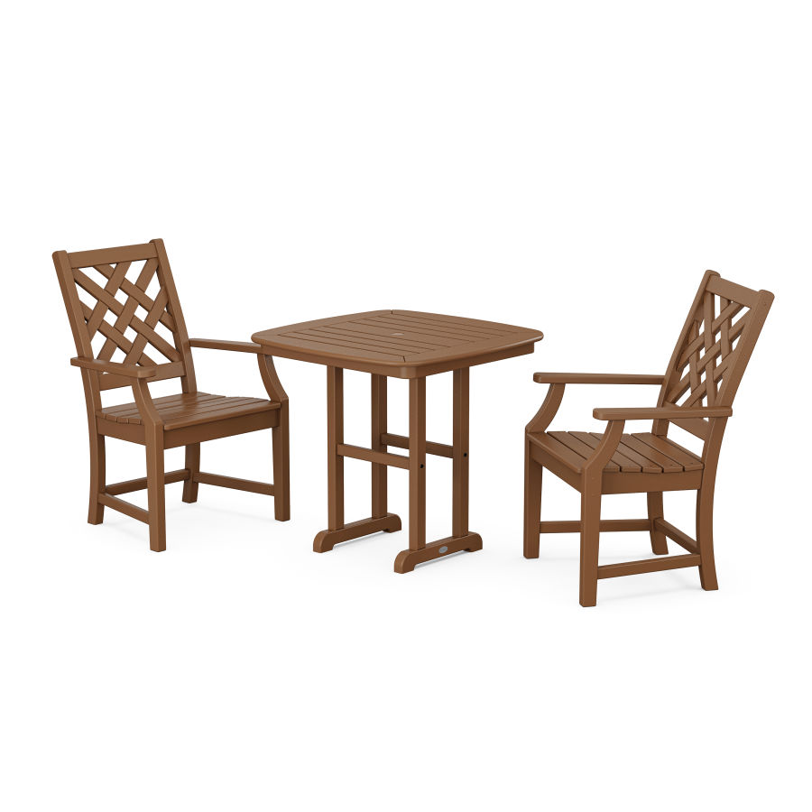 POLYWOOD Wovendale 3-Piece Dining Set in Teak