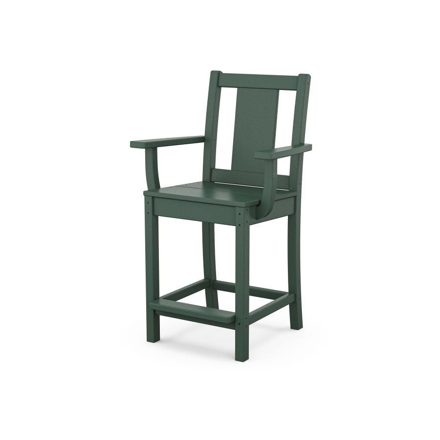 POLYWOOD Prairie Counter Arm Chair in Green