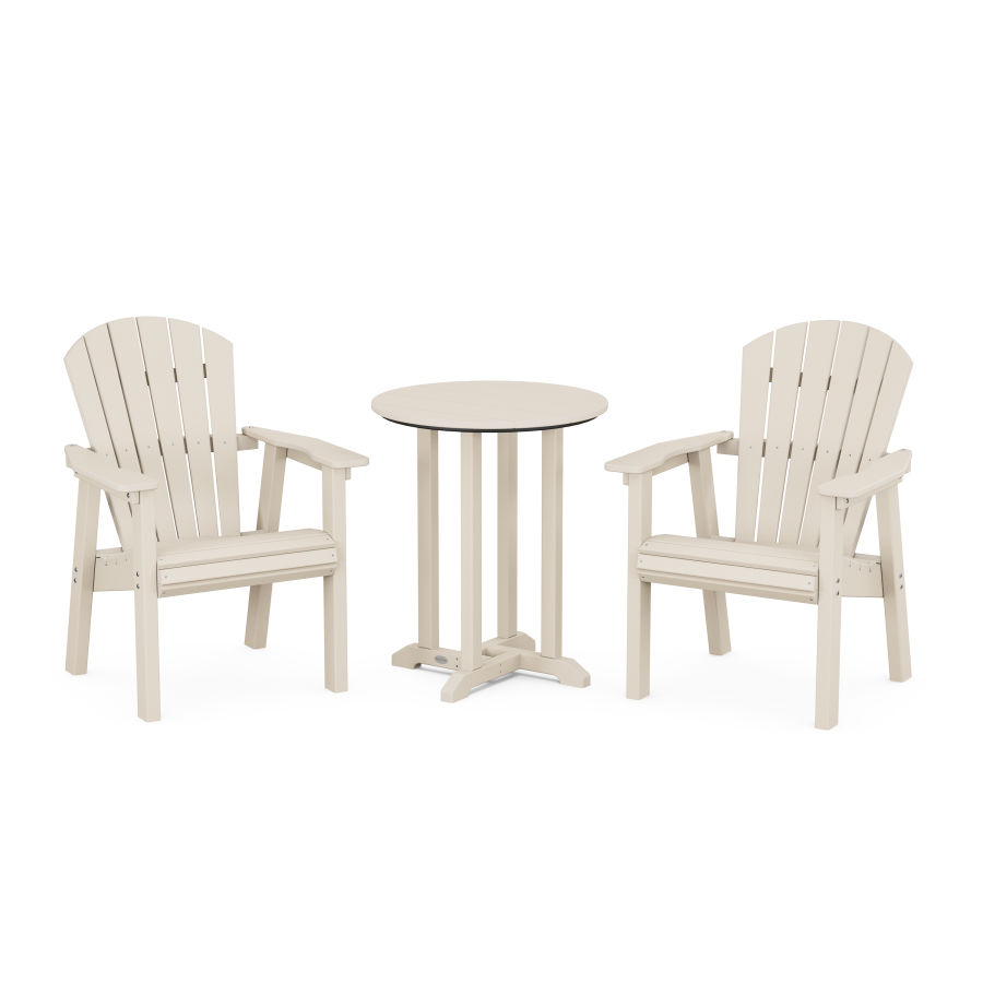 POLYWOOD Seashell 3-Piece Round Dining Set in Sand