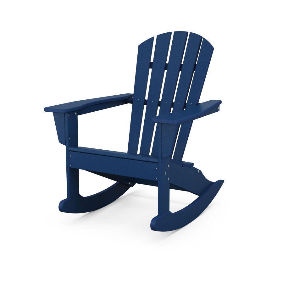POLYWOOD Palm Coast Adirondack Rocking Chair in Navy