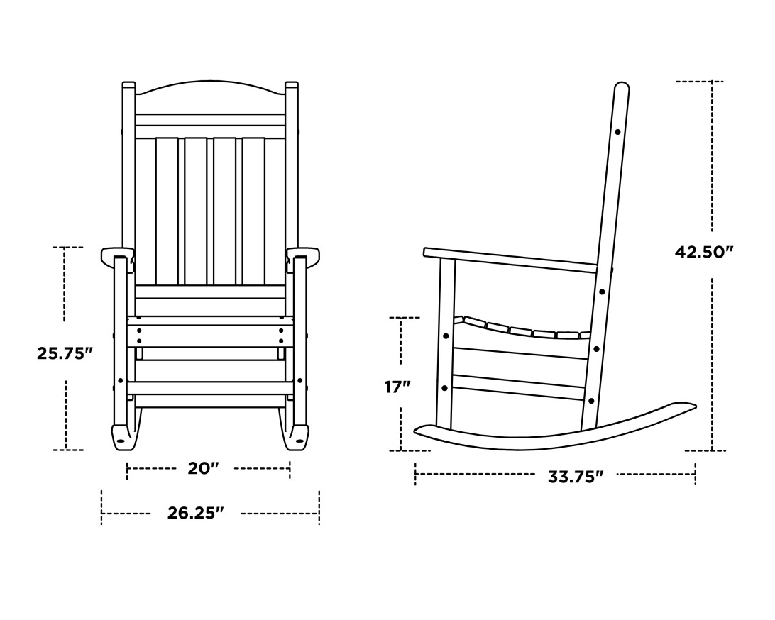 Dimensions for Presidential Rocking Chair