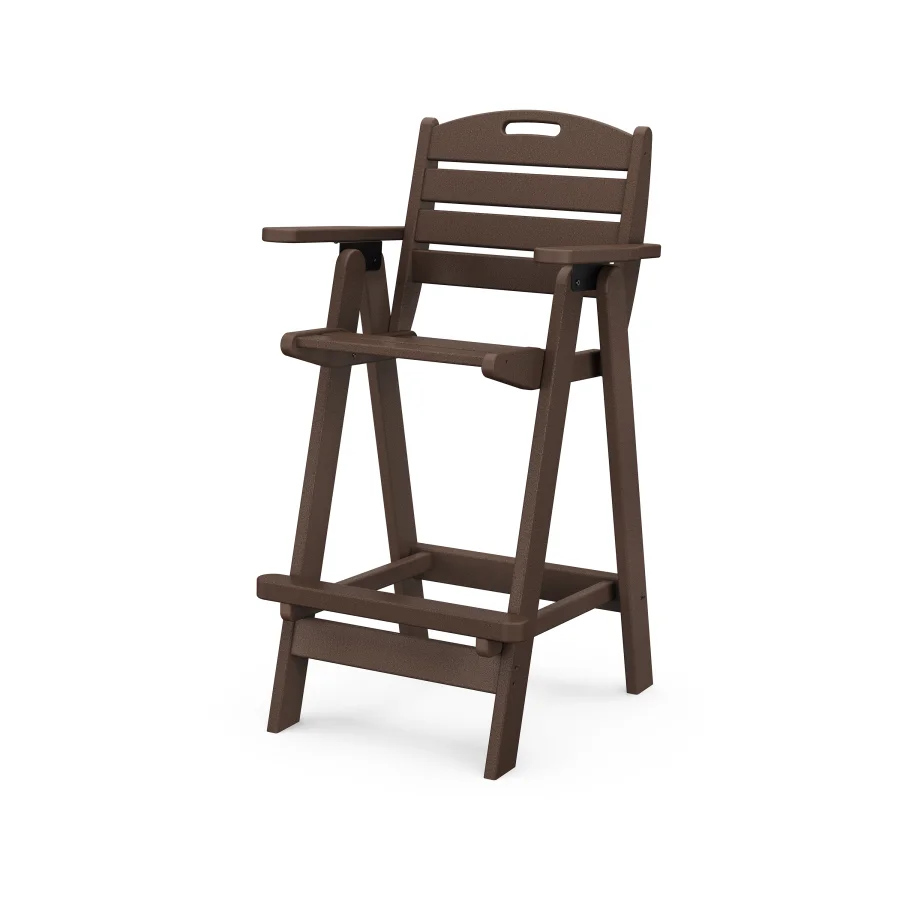 POLYWOOD Nautical Bar Chair in Mahogany