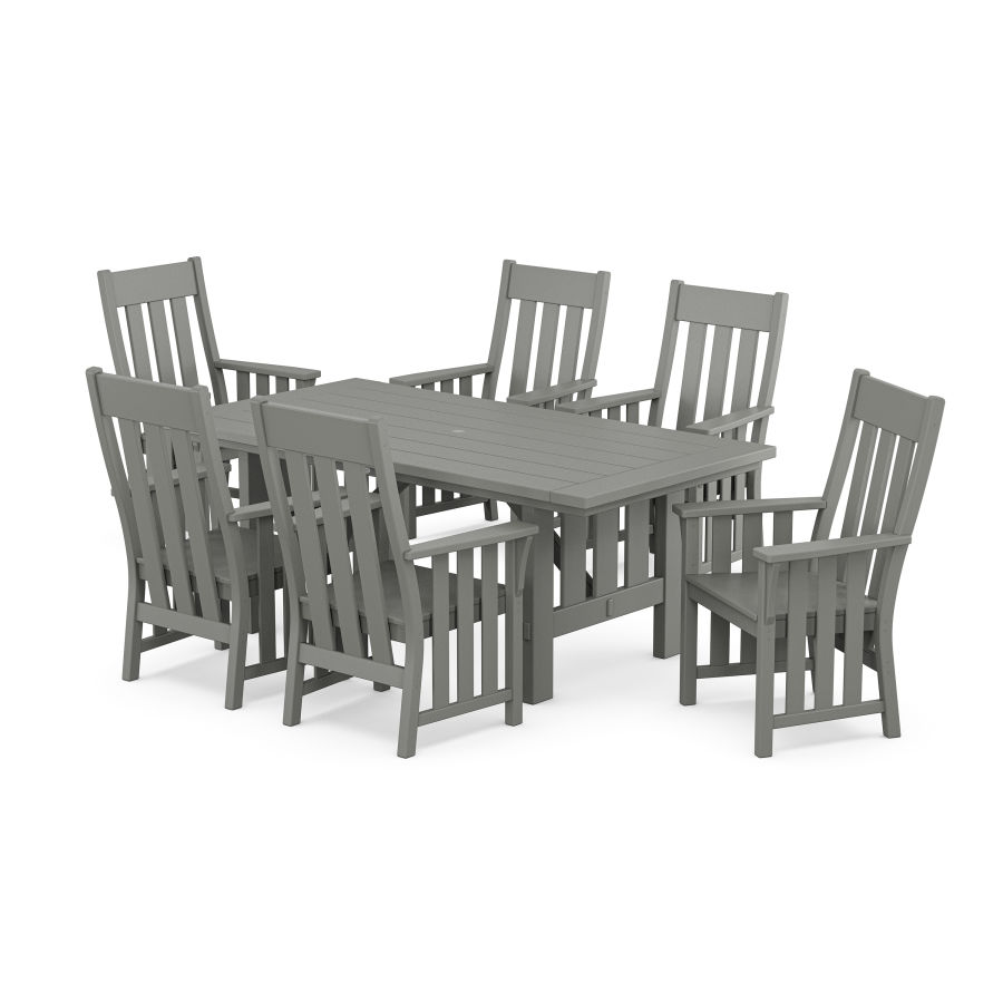 POLYWOOD Acadia Arm Chair 7-Piece Dining Set in Slate Grey