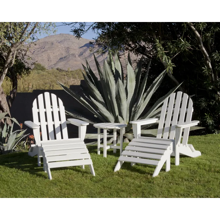 POLYWOOD Classics 5-Piece Folding Adirondack and Ottoman Set