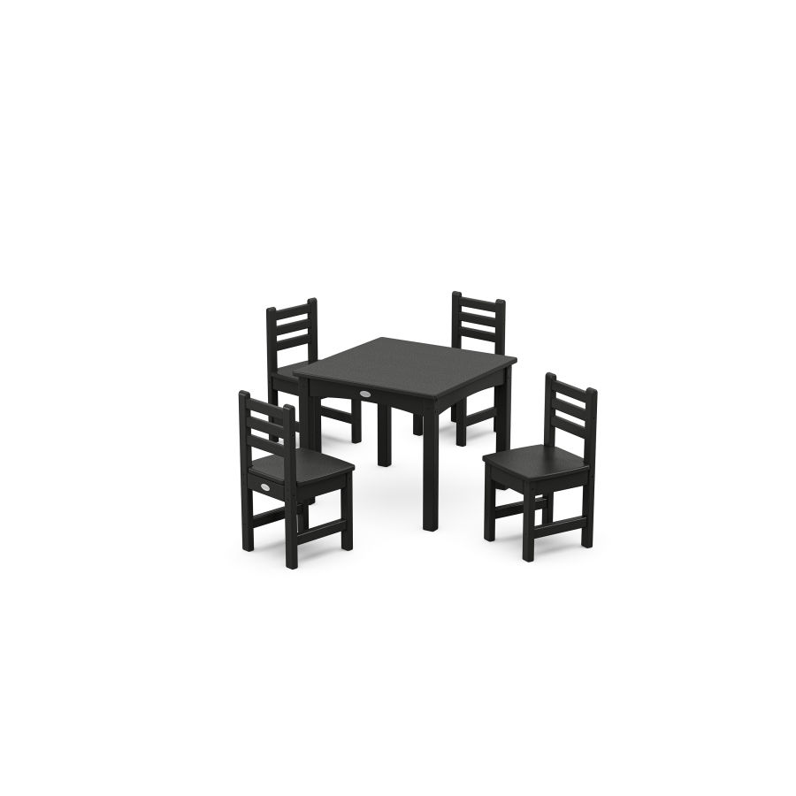 POLYWOOD Lakeside Toddler 5-Piece Dining Set in Black