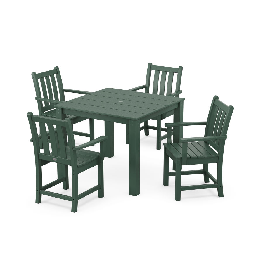 POLYWOOD Traditional Garden 5-Piece Parsons Dining Set in Green