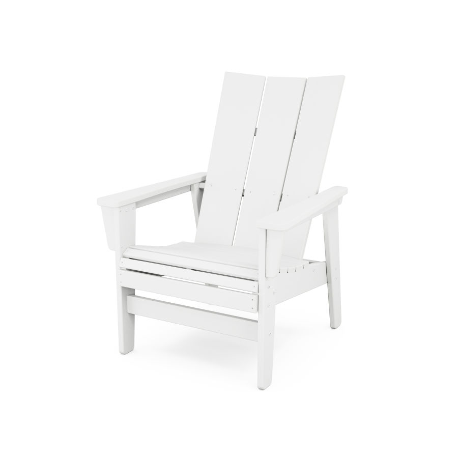 POLYWOOD Modern Grand Upright Adirondack Chair in White