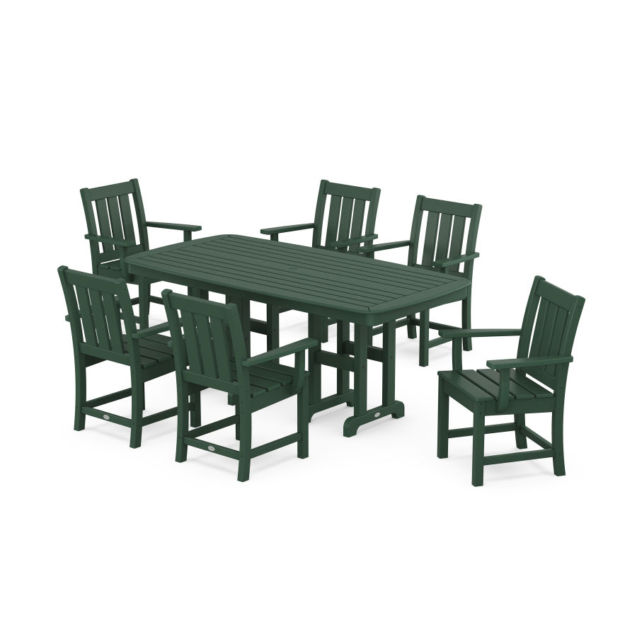 POLYWOOD Oxford Arm Chair 7-Piece Dining Set in Green