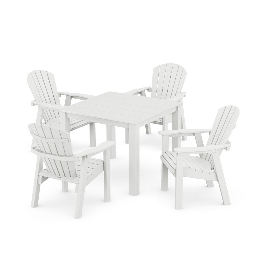 POLYWOOD Seashell Coast 5-Piece Parsons Dining Set in White