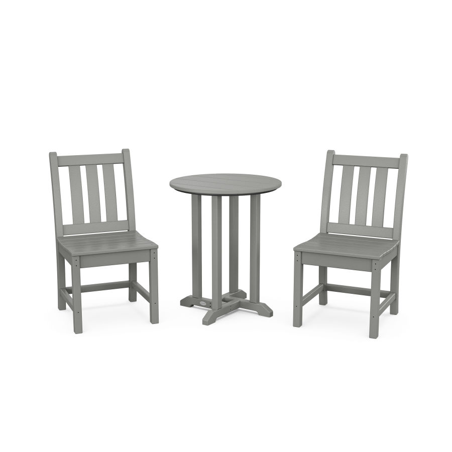 POLYWOOD Traditional Garden Side Chair 3-Piece Round Dining Set