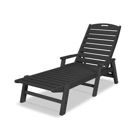 Nautical Chaise with Arms in Black
