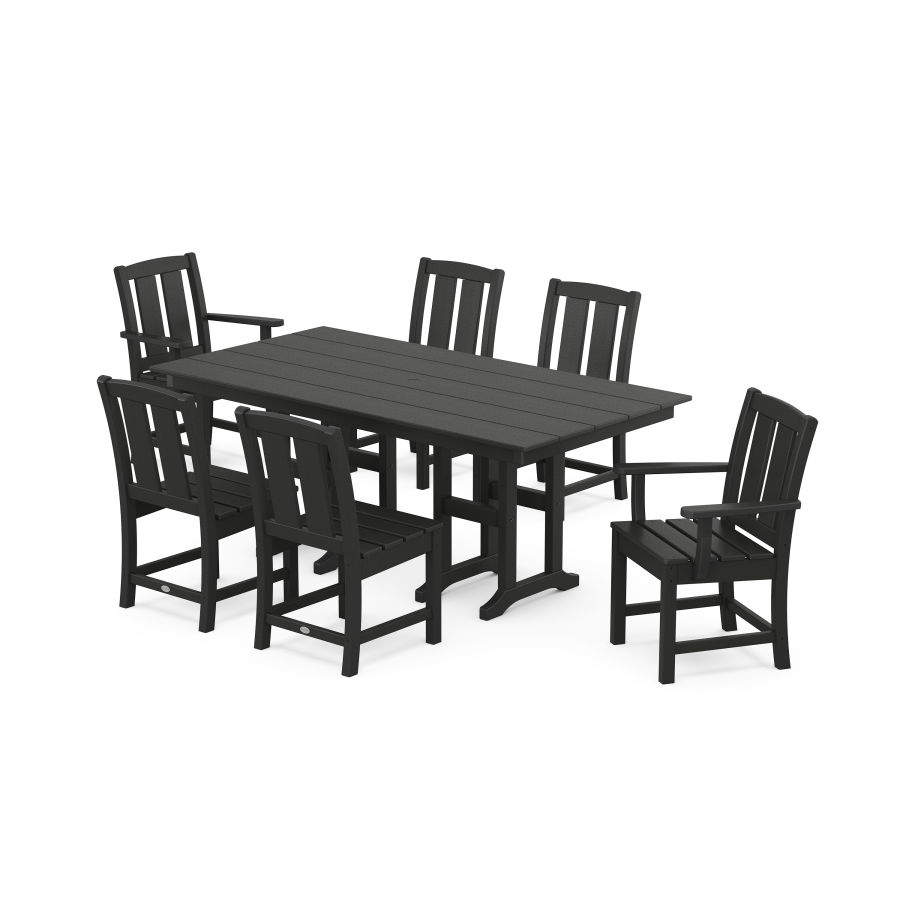 POLYWOOD Mission 7-Piece Farmhouse Dining Set in Black