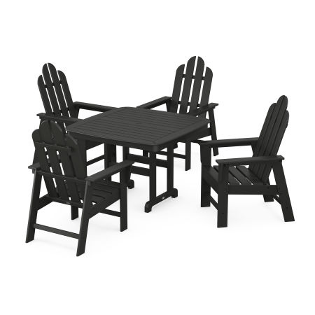Long Island 5-Piece Dining Set with Trestle Legs in Black