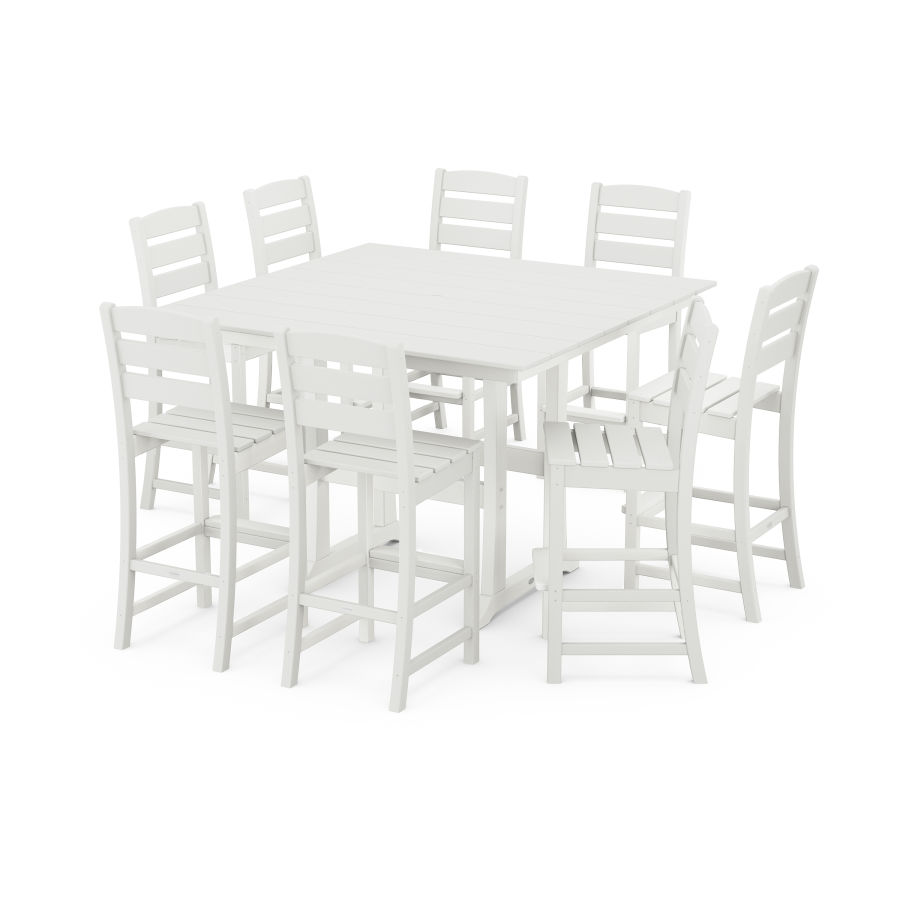 POLYWOOD Lakeside 9-Piece Bar Side Chair Set in Vintage White