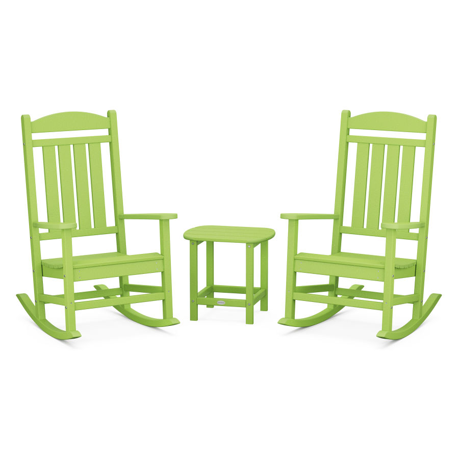 POLYWOOD Presidential Rocking Chair 3-Piece Set in Lime
