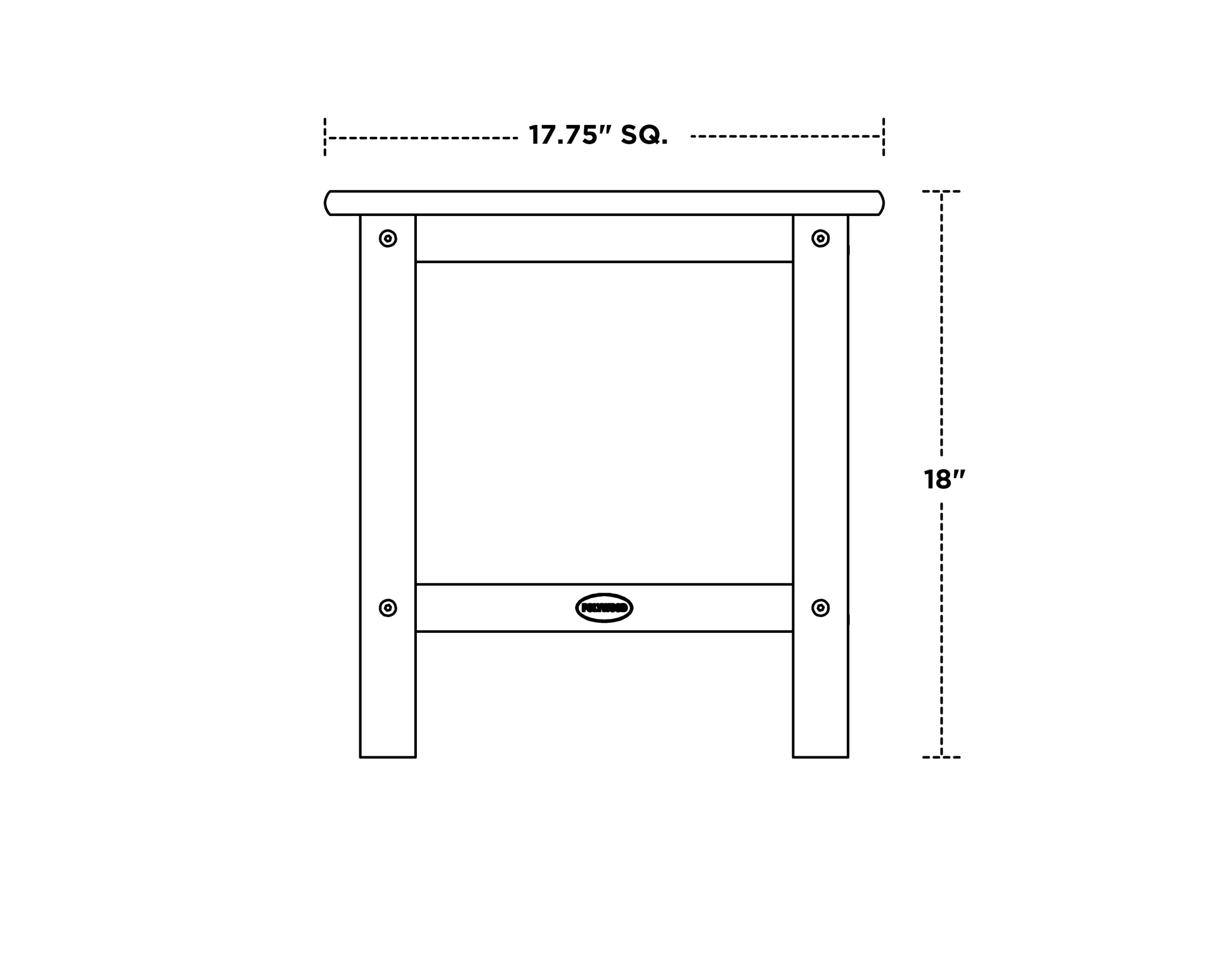 Dimensions for Seashell 18" Side Table