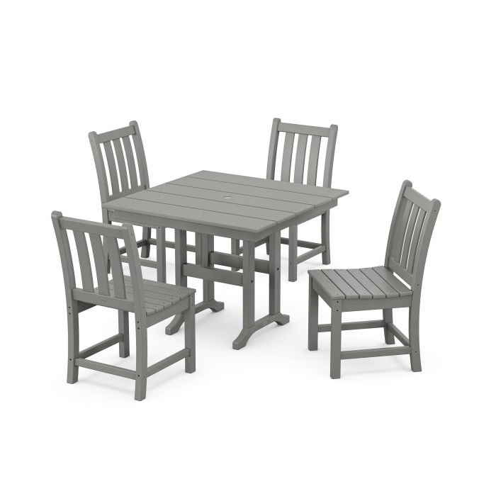 POLYWOOD Traditional Garden Side Chair 5-Piece Farmhouse Dining Set