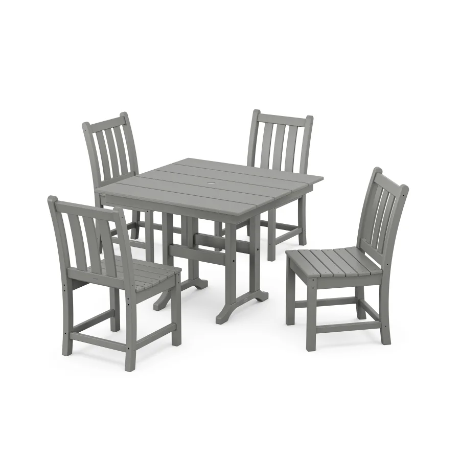 POLYWOOD Traditional Garden Side Chair 5-Piece Farmhouse Dining Set