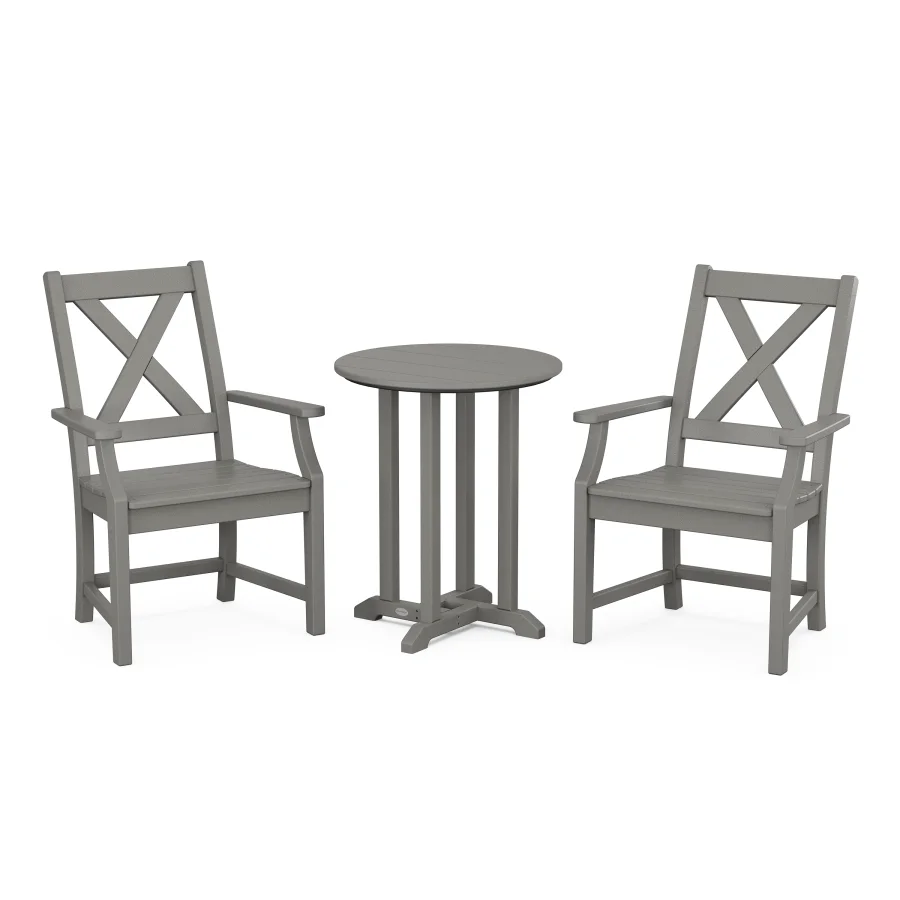 POLYWOOD Braxton 3-Piece Round Bistro Dining Set