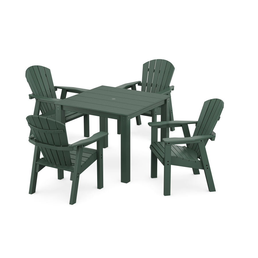 POLYWOOD Seashell Coast 5-Piece Parsons Dining Set in Green