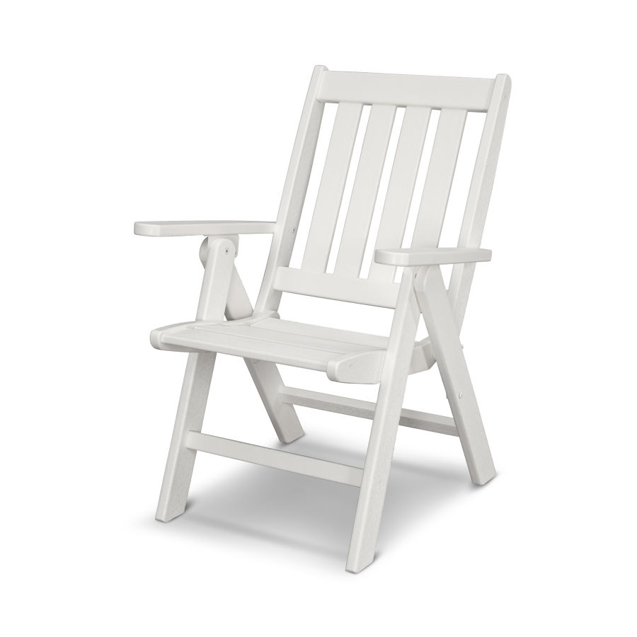 POLYWOOD Vineyard Folding Dining Chair in Vintage White