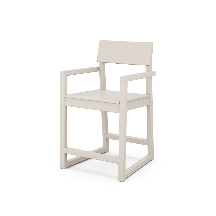 POLYWOOD EDGE Counter Arm Chair in Sand