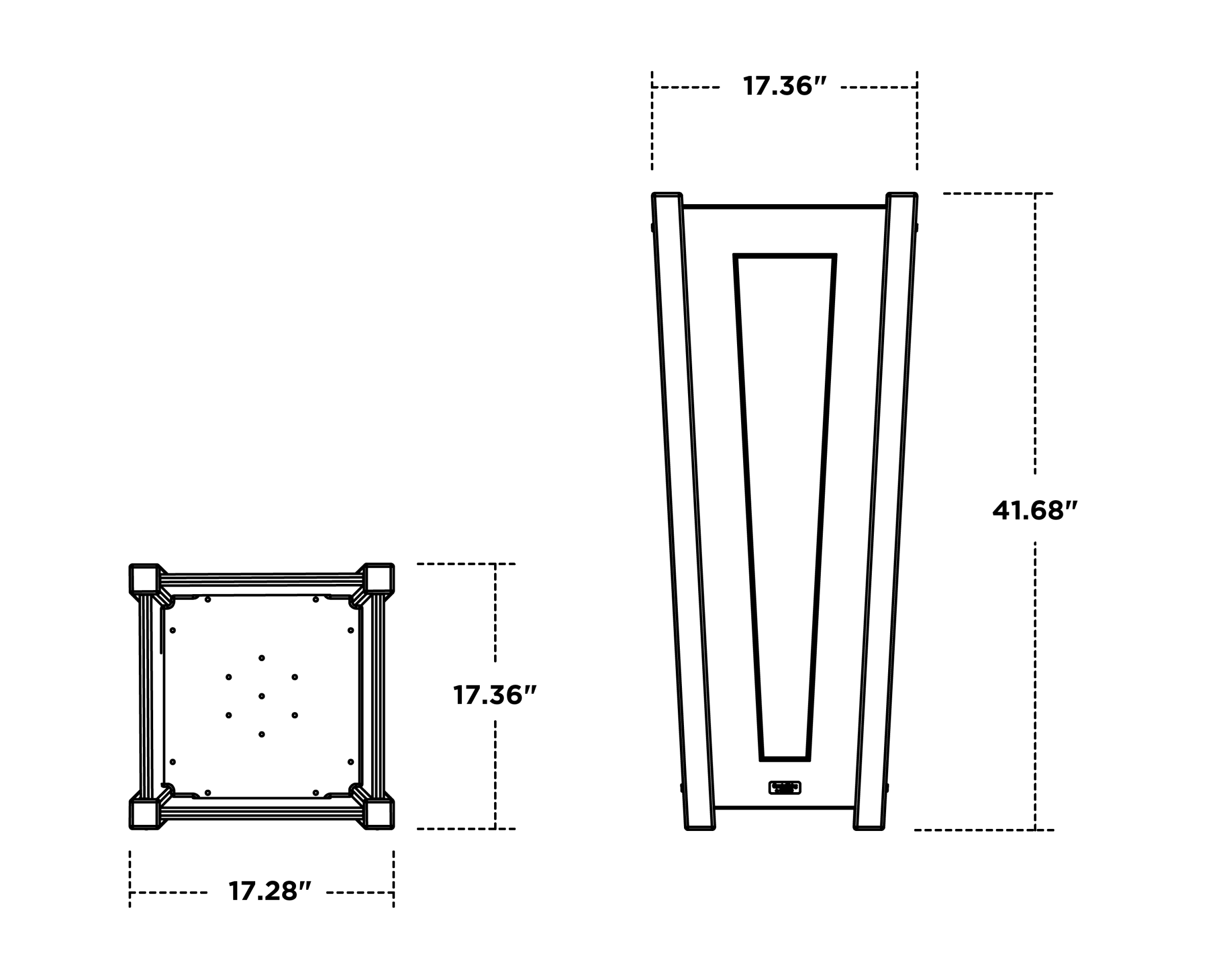 Dimensions for Country Living Tapered Square Tall Planter Box