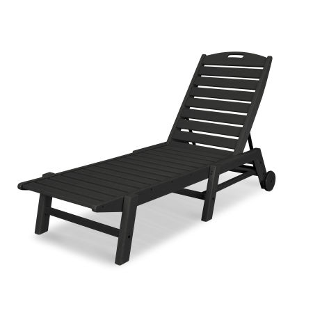 Nautical Chaise with Wheels in Black