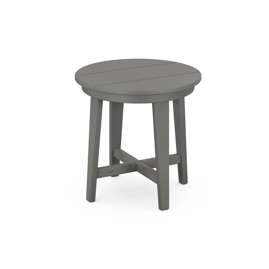 POLYWOOD Newport 19" Round End Table in Slate Grey