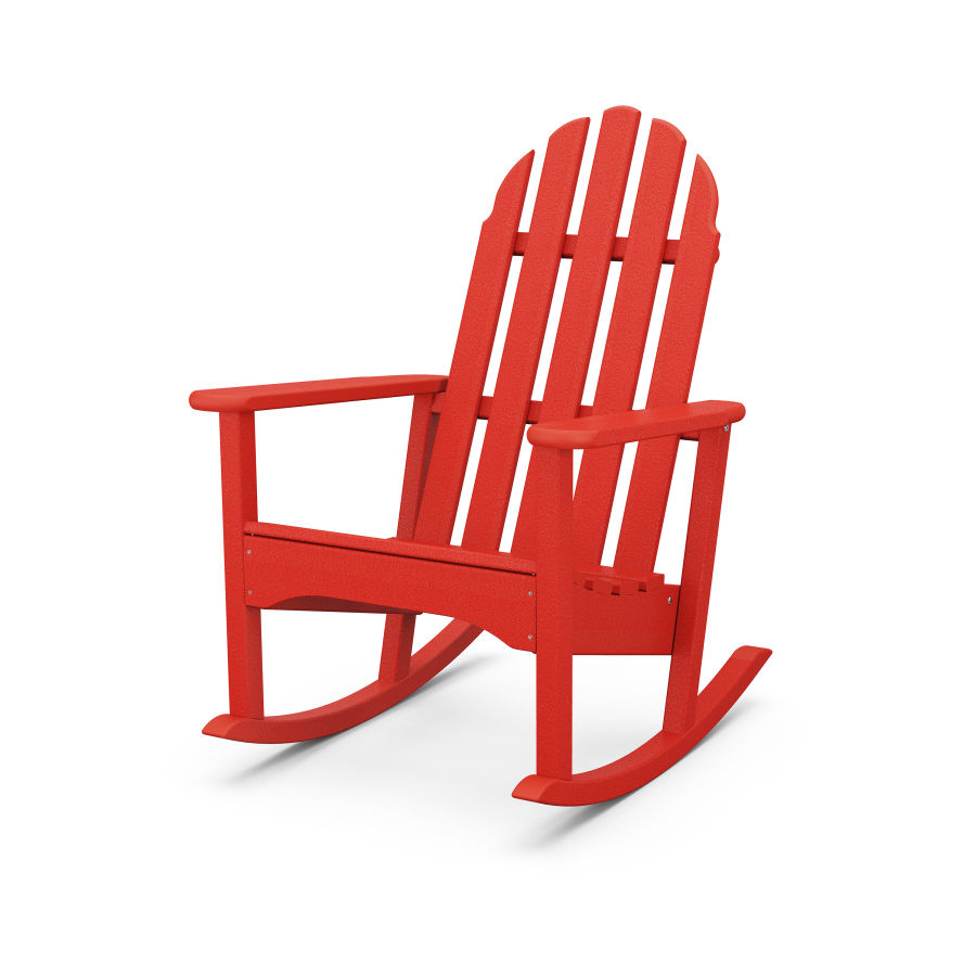 POLYWOOD Classic Adirondack Rocking Chair in Sunset Red
