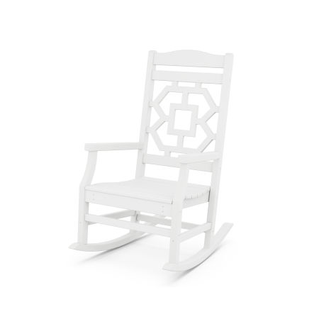 POLYWOOD Chinoiserie Rocking Chair in White