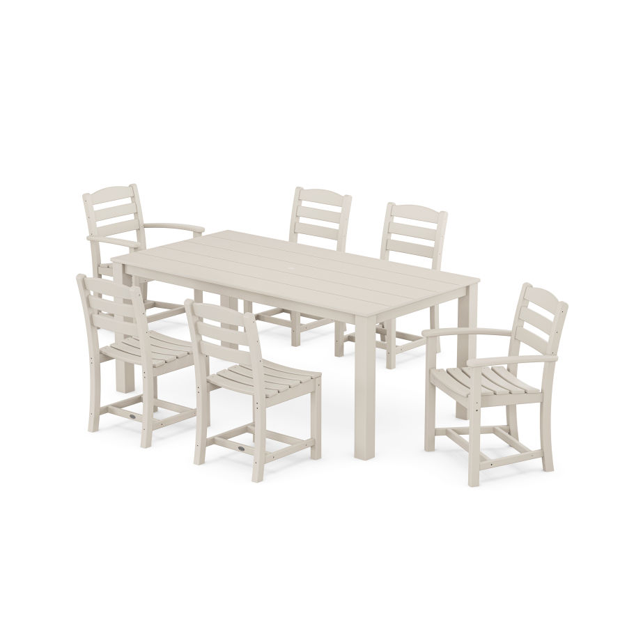 POLYWOOD La Casa Cafe' 7-Piece Parsons Dining Set in Sand