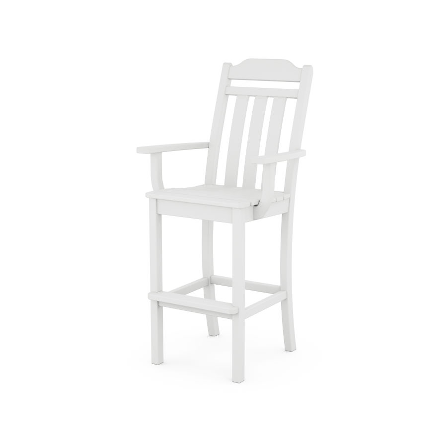 POLYWOOD Country Living Bar Arm Chair in White