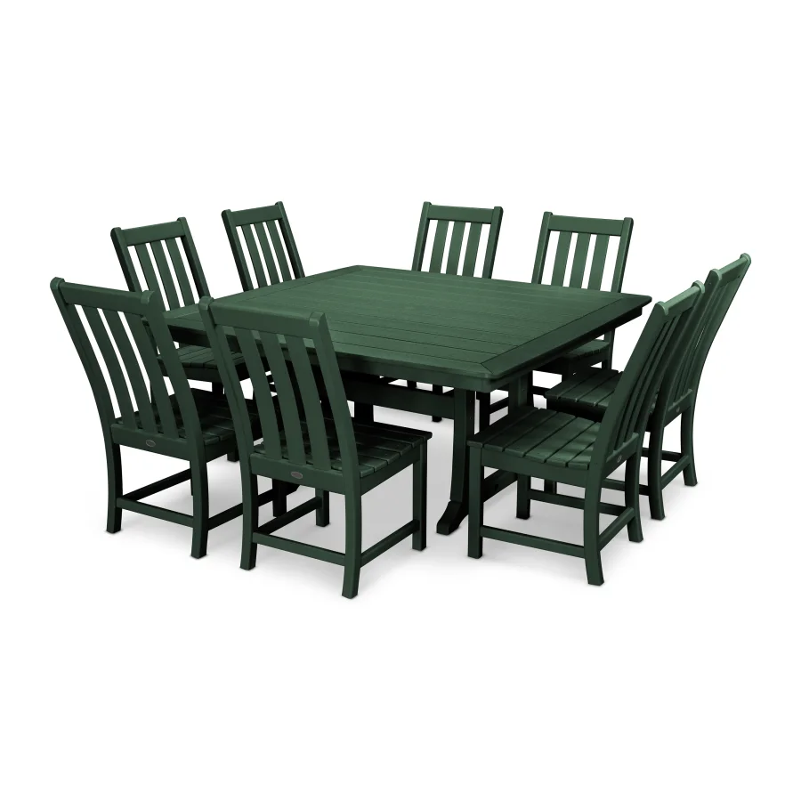 POLYWOOD Vineyard 9-Piece Dining Set in Green