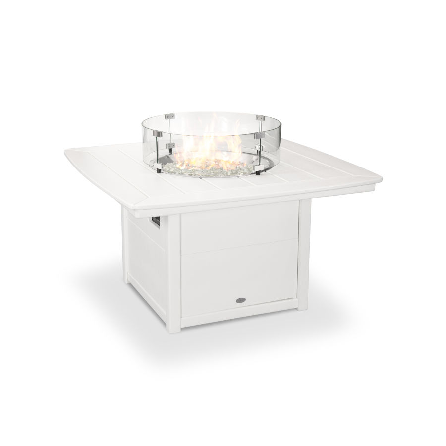POLYWOOD Nautical 42" Fire Pit Table in White