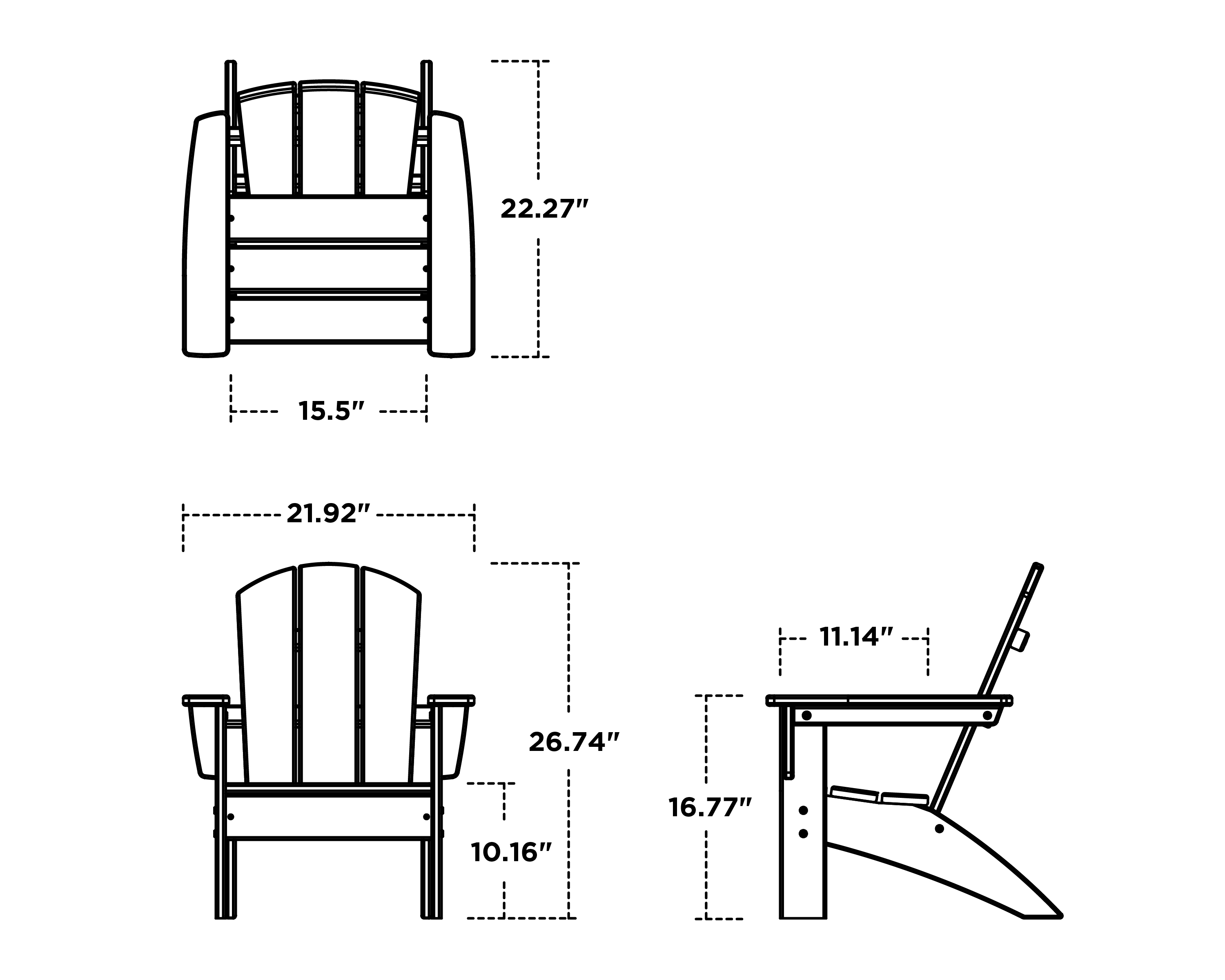 Dimensions for Kids Nautical Adirondack Chair