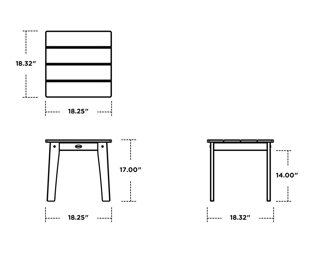 Dimensions for Lakeside End Table