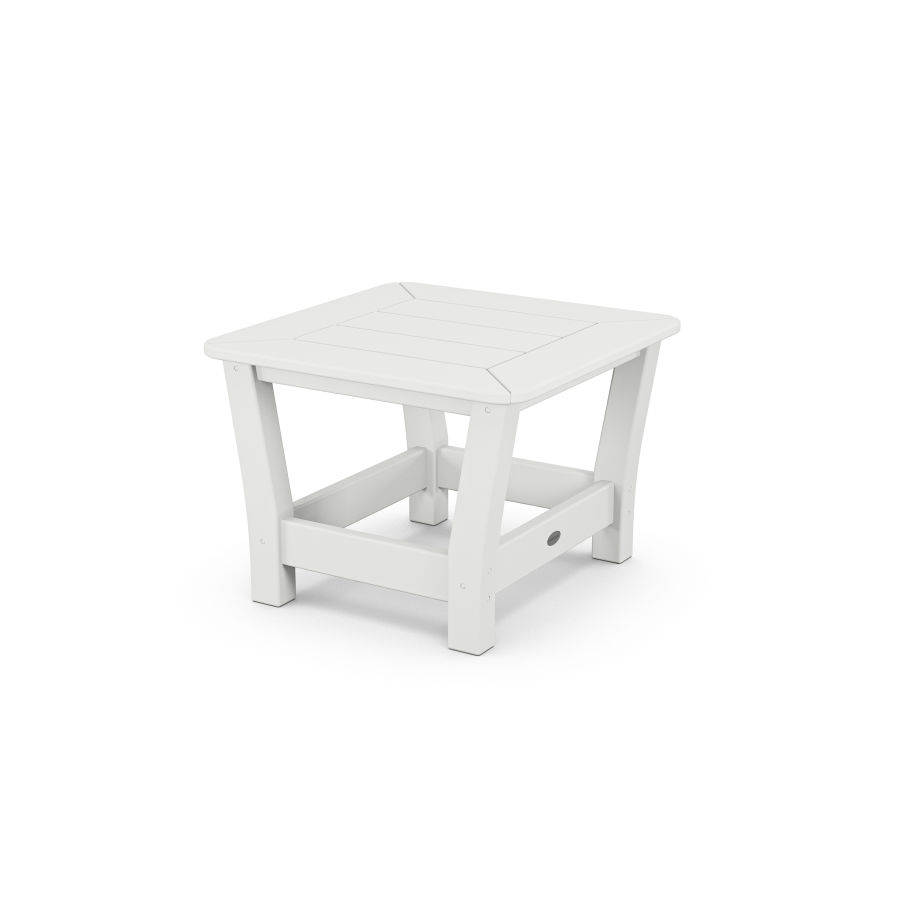 POLYWOOD Harbour Slat Side Table in White