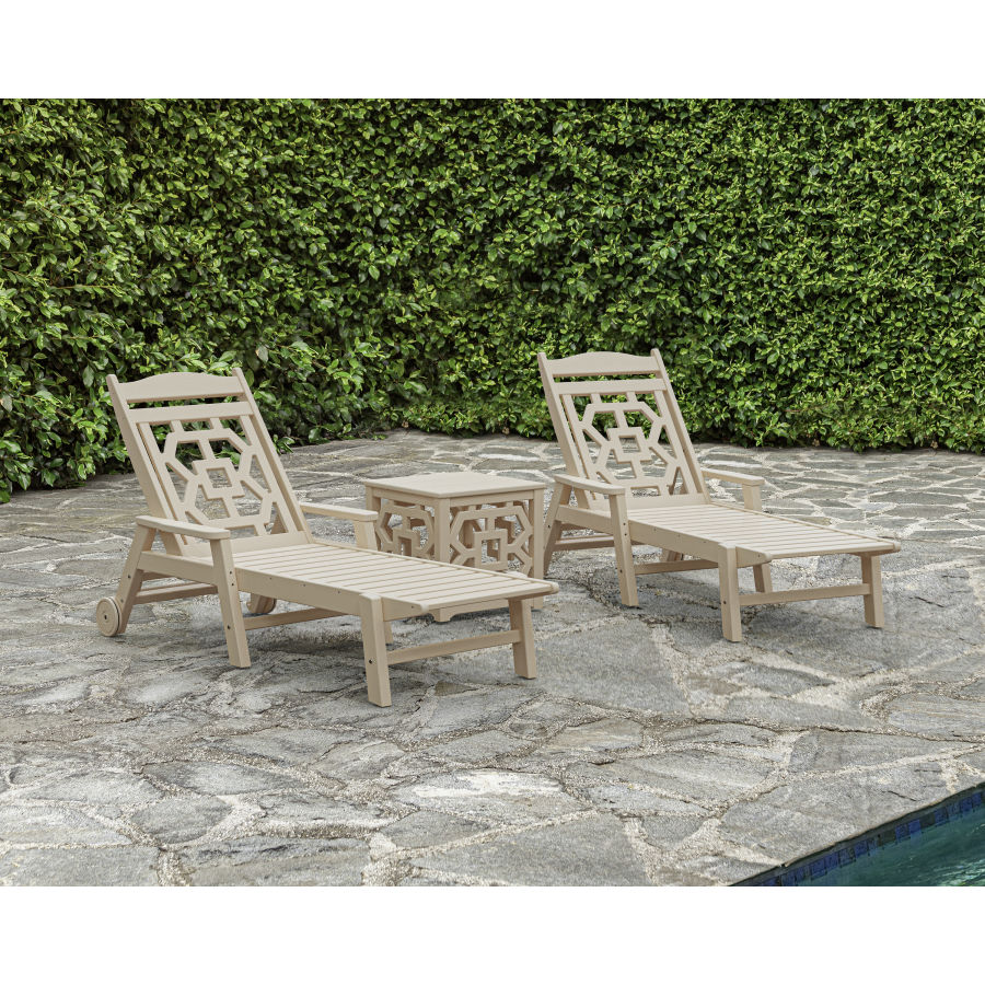 Chinoiserie 3-Piece Chaise Set