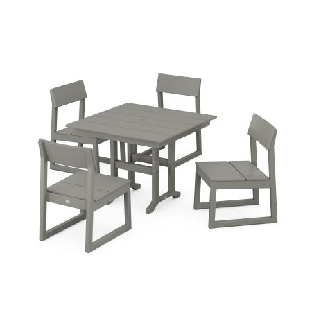 EDGE Side Chair 5-Piece Farmhouse Dining Set in Slate Grey