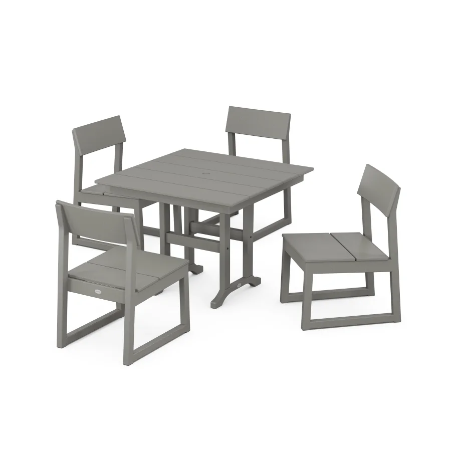 POLYWOOD EDGE Side Chair 5-Piece Farmhouse Dining Set