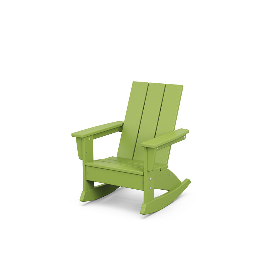 POLYWOOD Kids Modern Adirondack Rocking Chair in Lime