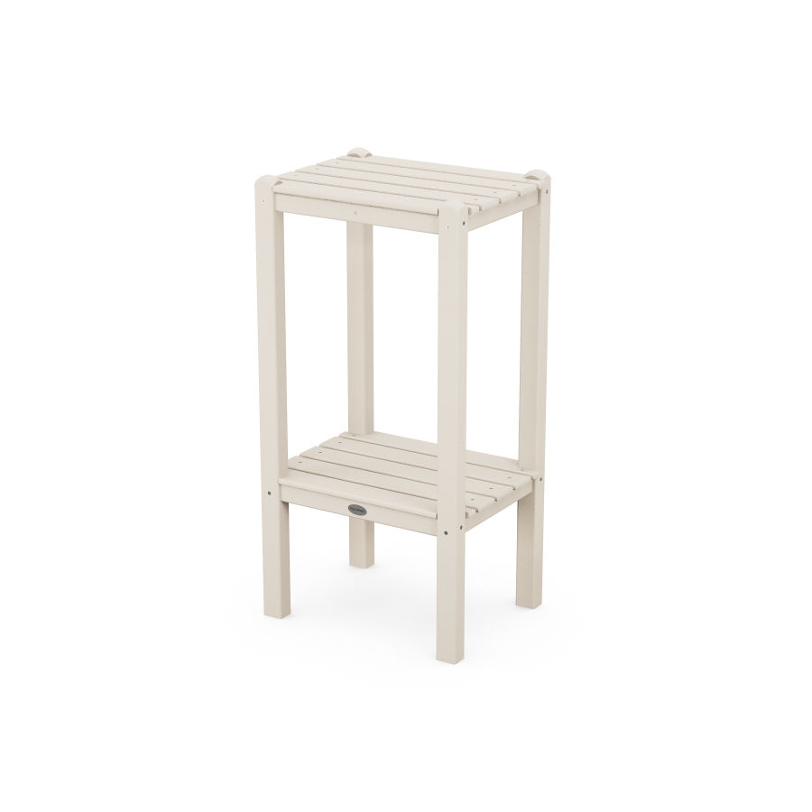 POLYWOOD Two Shelf Bar Side Table in Sand
