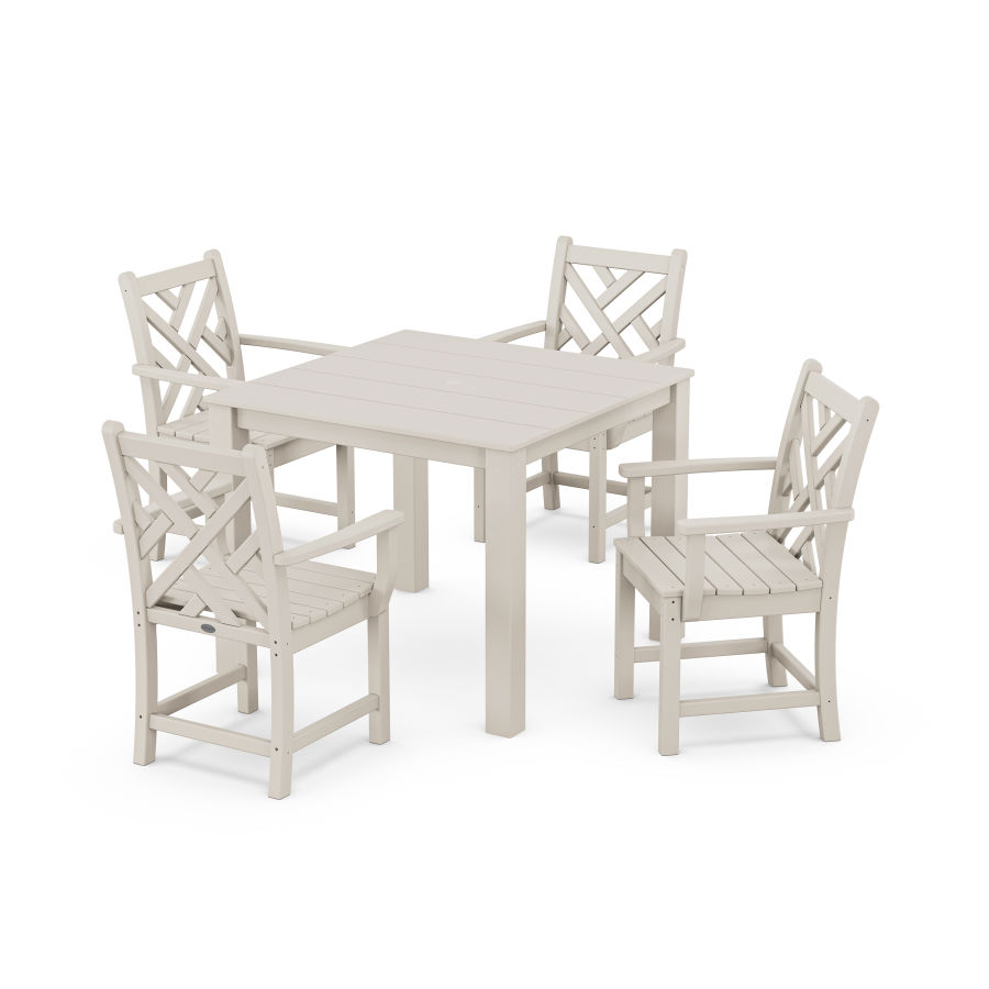 POLYWOOD Chippendale 5-Piece Parsons Dining Set in Sand