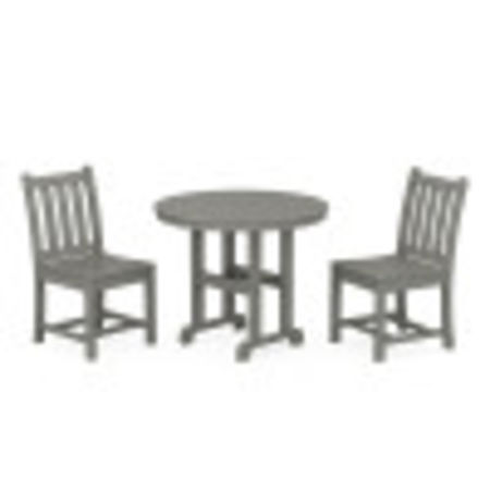 Traditional Garden Side Chair 3-Piece Round Dining Set
